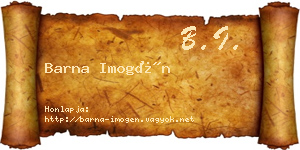 Barna Imogén névjegykártya